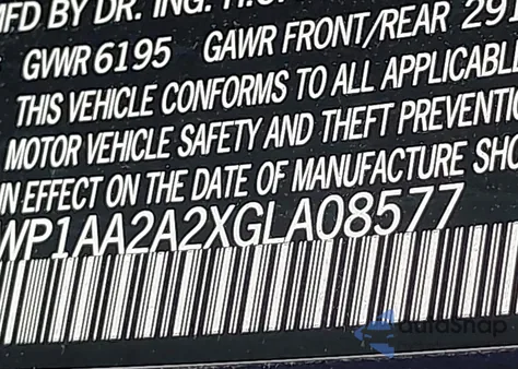 2016 Porsche Cayenne из США, поврежденный, VIN WP1AA2A2XGLA08577